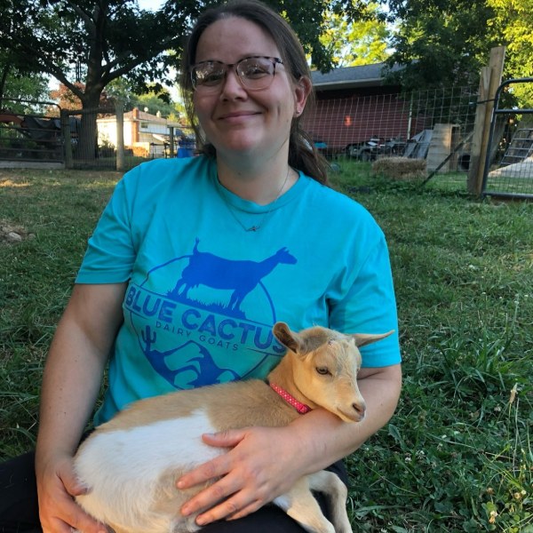 Nicole with the goat